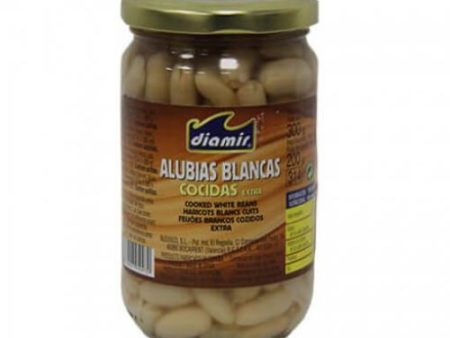 DIAMIR WHITE KIDNEY BEANS IN GLASS 314ML Hot on Sale