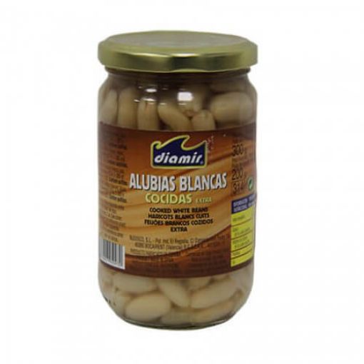 DIAMIR WHITE KIDNEY BEANS IN GLASS 314ML Hot on Sale