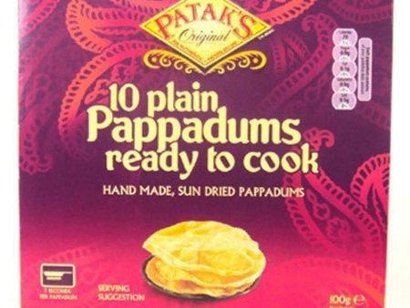 PLAIN PAPPADUMS 100G PATAK S Supply