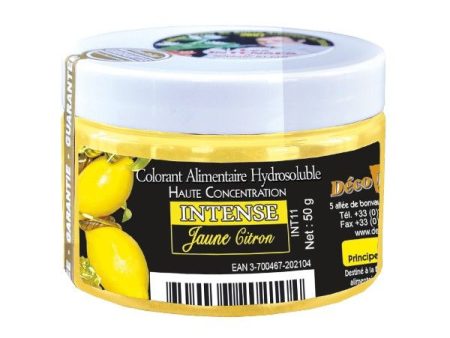 FOOD COLORING INTENSE YELLOW LEMON 50GR Hot on Sale