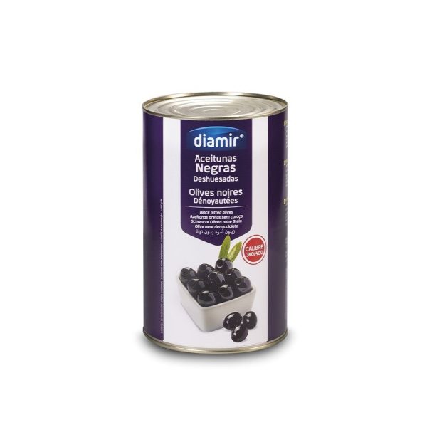 DIAMIR PITTED BLACK OLIVES 5KG 340 400 Cheap